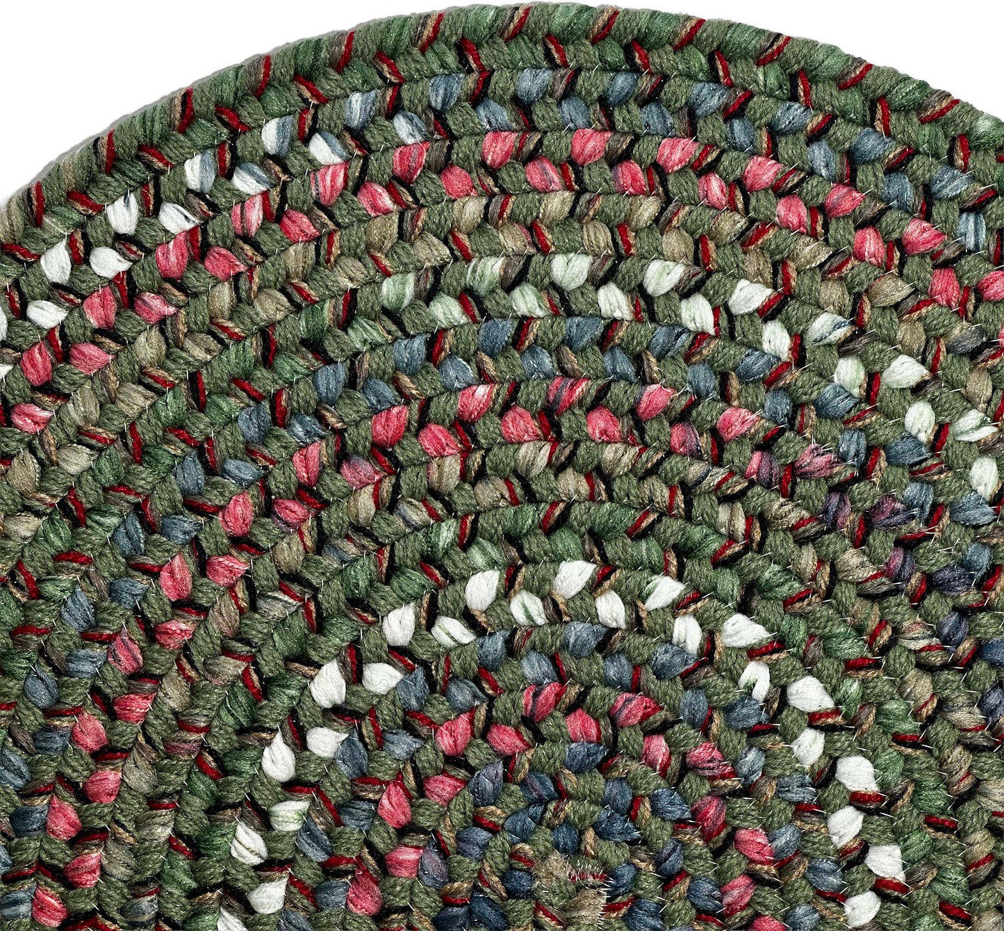 Olive braided oval rug – multicolor reversible made in USA