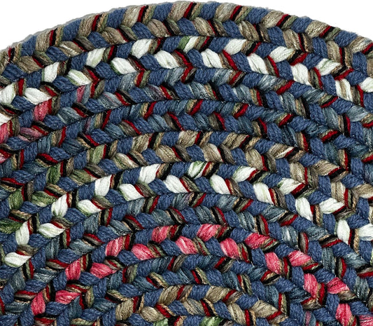 Marina Blue braided oval rug – multicolor reversible made in USA