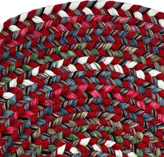 Red braided oval rug –  multicolor reversible made in USA