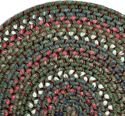 Olive braided oval rug –  multicolor reversible made in USA