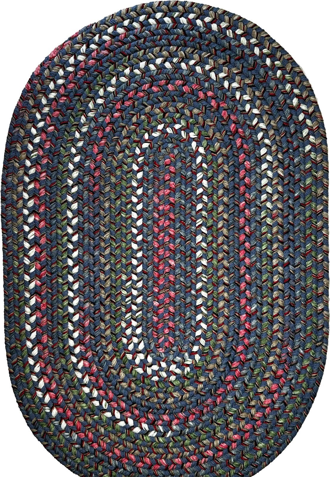Marina Blue braided oval rug –  multicolor reversible made in USA