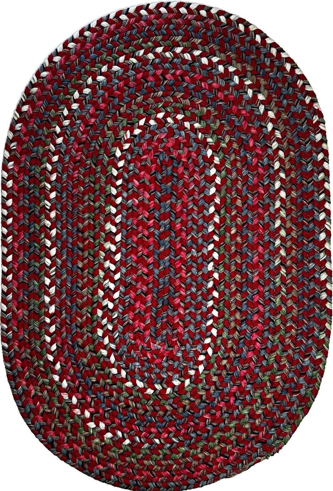 Red braided oval rug –  multicolor reversible made in USA