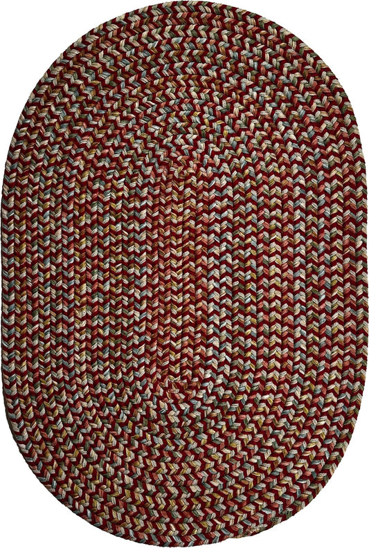 Red braided oval rug –  multicolor reversible made in USA
