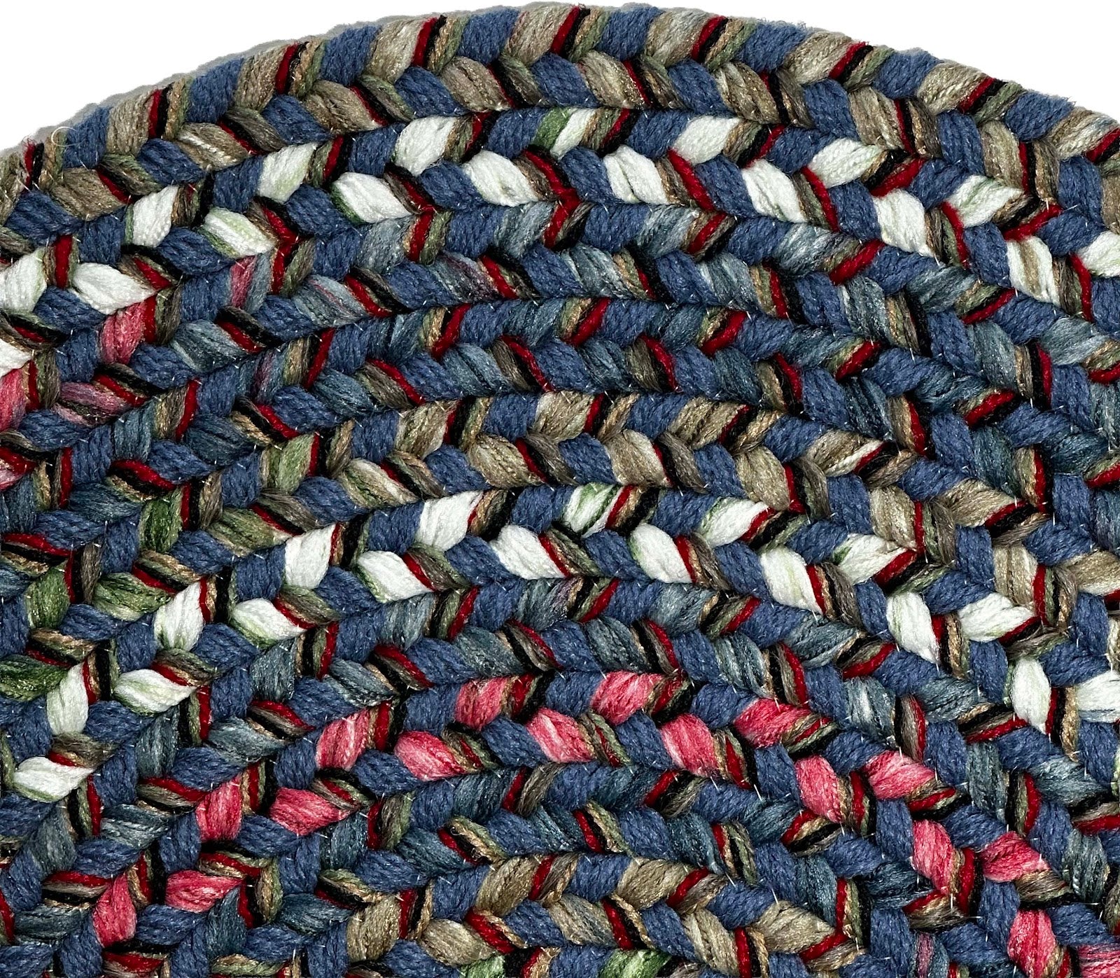 Marina Blue braided oval rug –  multicolor reversible made in USA